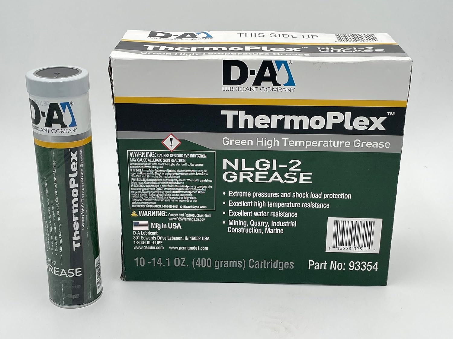 Thermoplex  NLGI 2  Tubos de grasa de 14 onzas  Caja de 10 tubos  Protección extrema de temperatura  Grasa a base de calcio