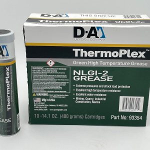 Thermoplex  NLGI 2  Tubos de grasa de 14 onzas  Caja de 10 tubos  Protección extrema de temperatura  Grasa a base de calcio Thermoplex  NLGI 2  Tubos de grasa de 14 onzas  Caja de 10 tubos  Protección extrema de temperatura  Grasa a base de calcio