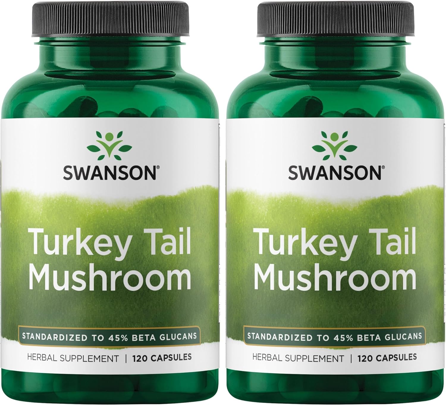 Swanson Hongo cola de pavo – Suplemento herbario – Fórmula natural – (120 cápsulas, 500 mg) (paquete de 2)