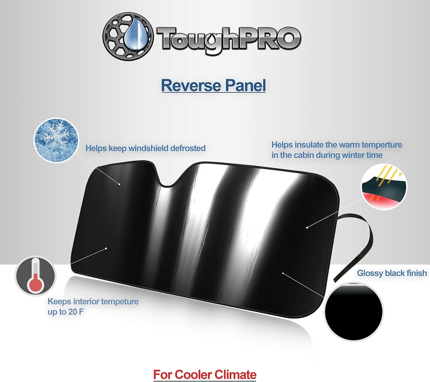 TOUGHPRO Accesorios para parasol para parabrisas compatibles con Jeep Wagoneer 2022 2023 2024 2025, automatización de calor, ajuste personalizado,