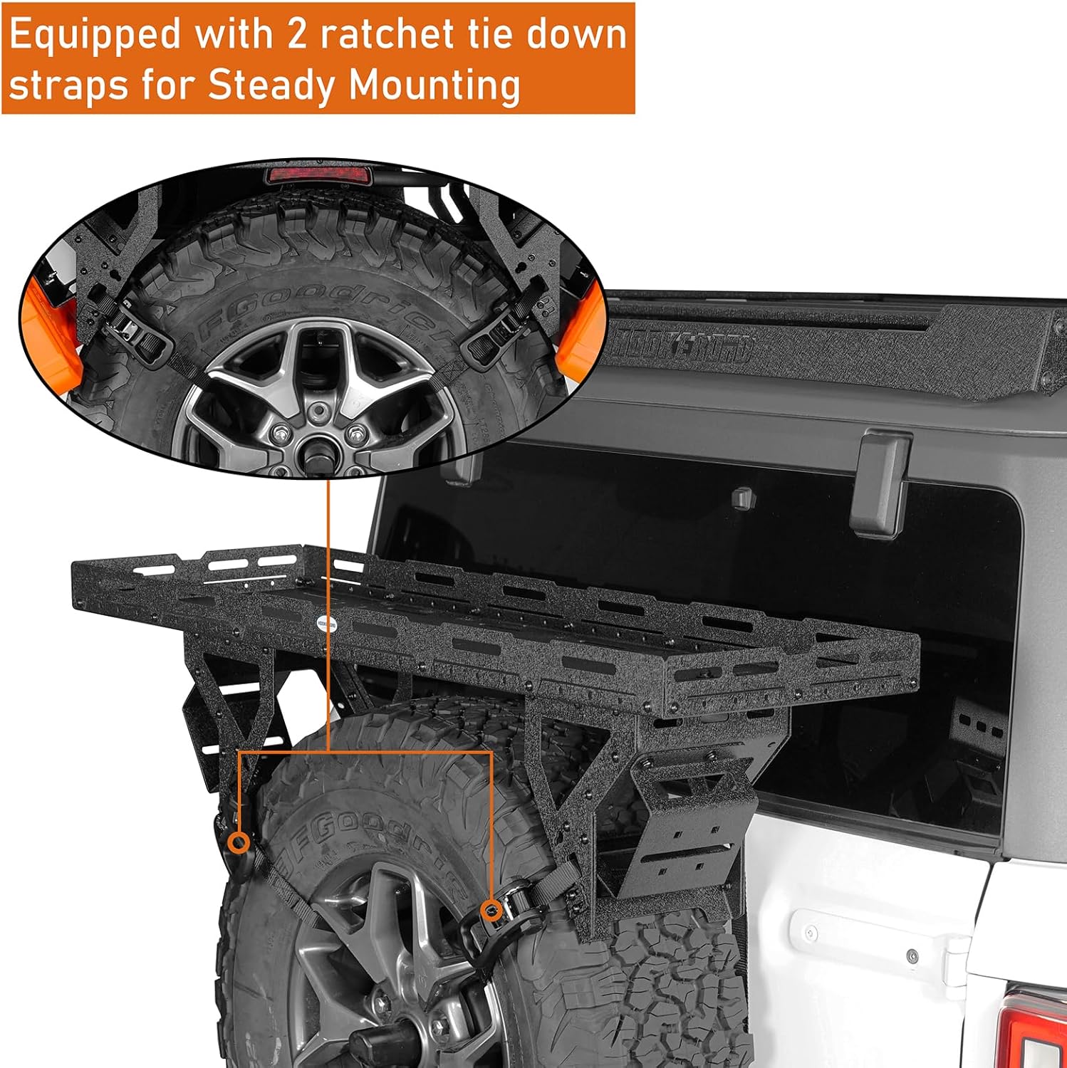 u-Box Cesta utilitaria para neumáticos de repuesto para neumáticos de 30 a 40 pulgadas, ajuste universal para Jeep WranglerBronco y RV, SUV, etc