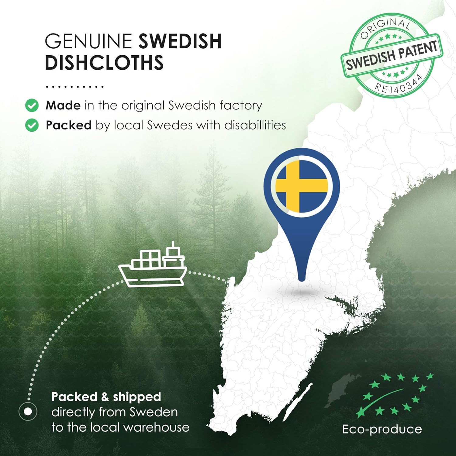 SUPERSCANDI Paquete de 5 paños de cocina suecos para cocina, 100% biodegradables y compostables, reutilizables, lavables, seguros para alimentos y