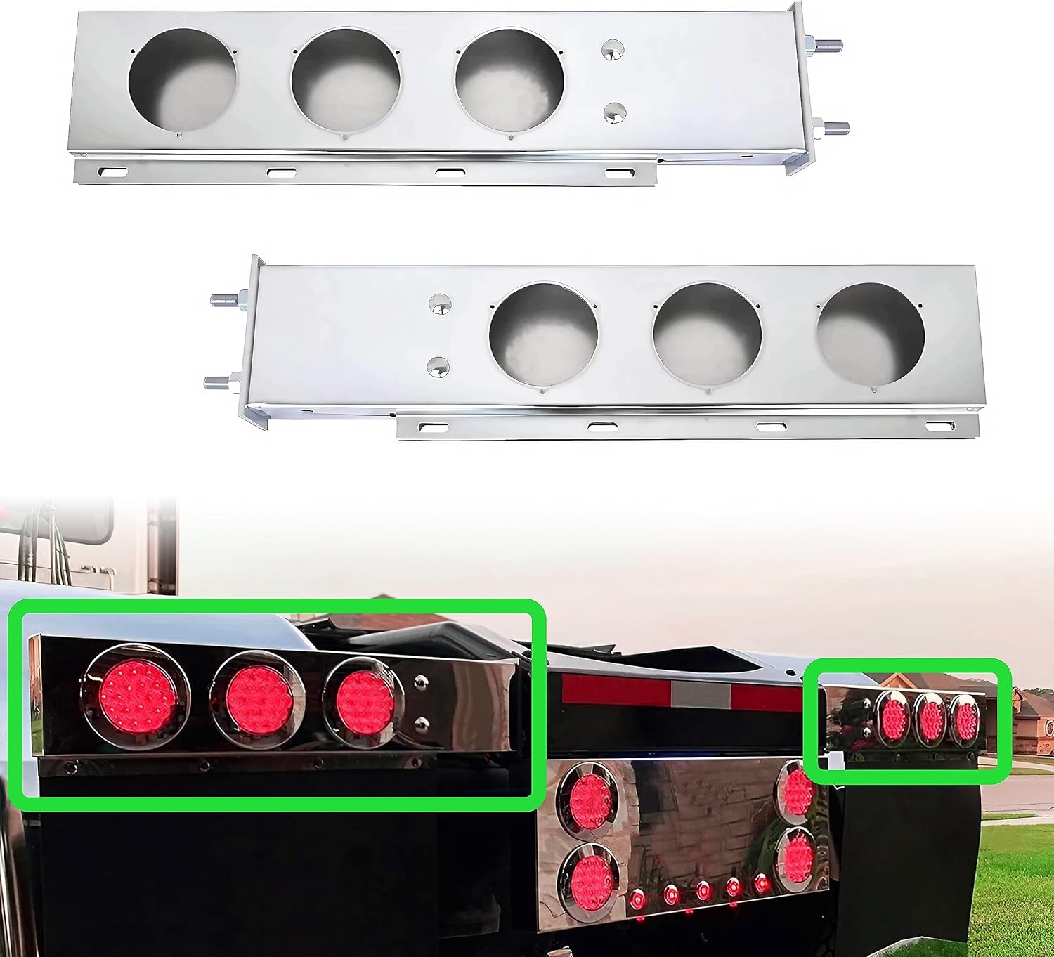 Perchas de lodo para semircamiones, 1 par de perchas resistentes para semirremolques con recortes de luz
