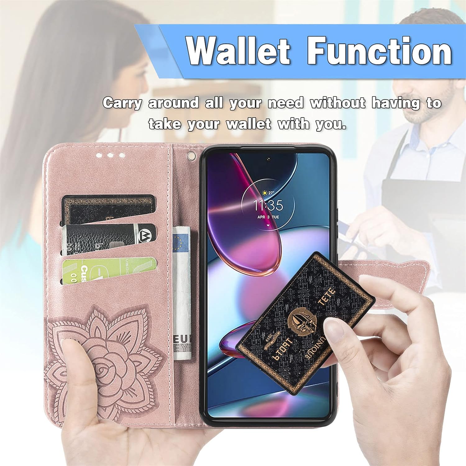 CCSmall Funda tipo cartera para Xiaomi Redmi 10A, 3D mariposa flor PU cuero con ranuras para tarjetas de crédito titular cierre magnético Folio