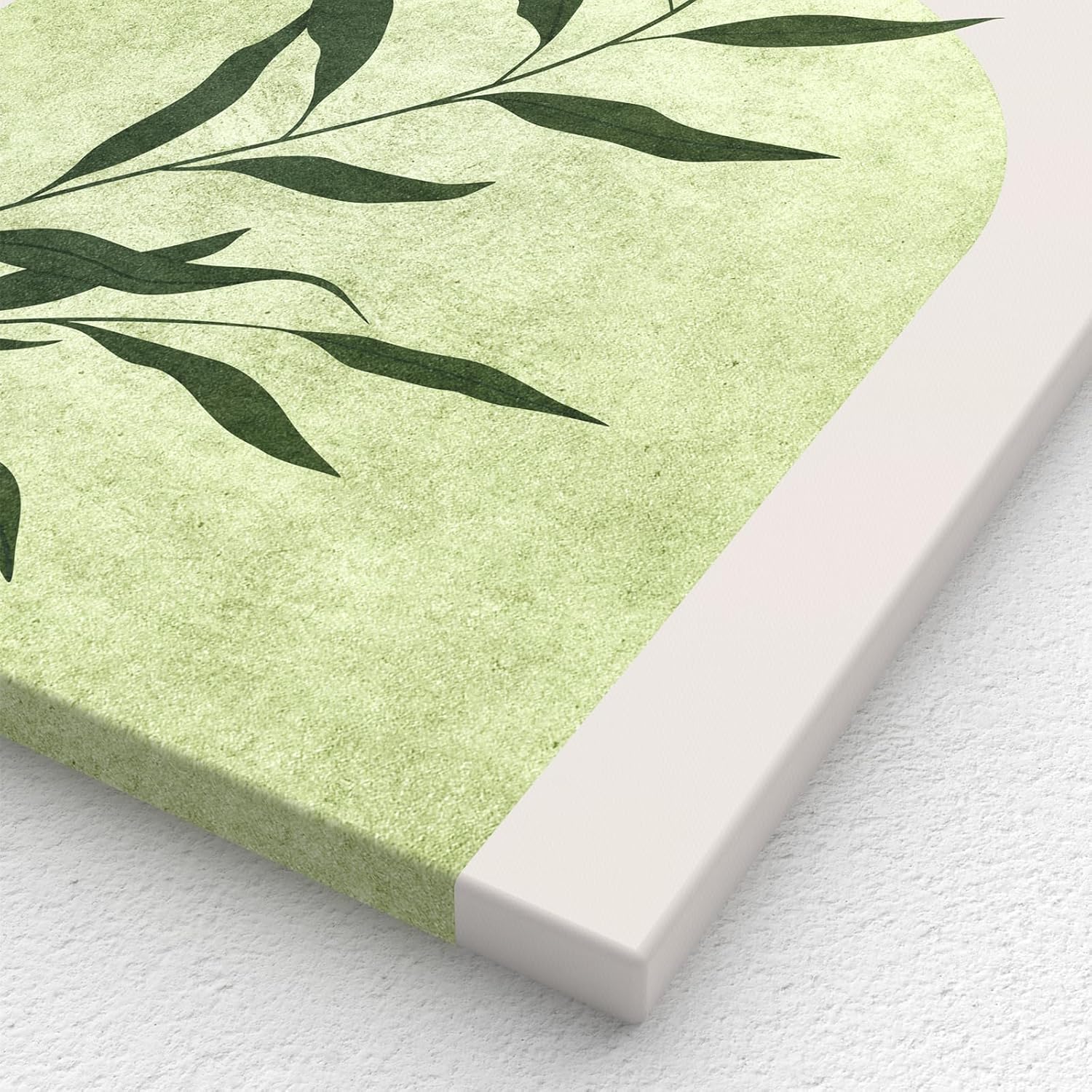 Juego de 3 lienzos de pared en lienzo verde salvia, arte de pared bohemio enmarcado de mediados de siglo, arte de pared moderno minimalista