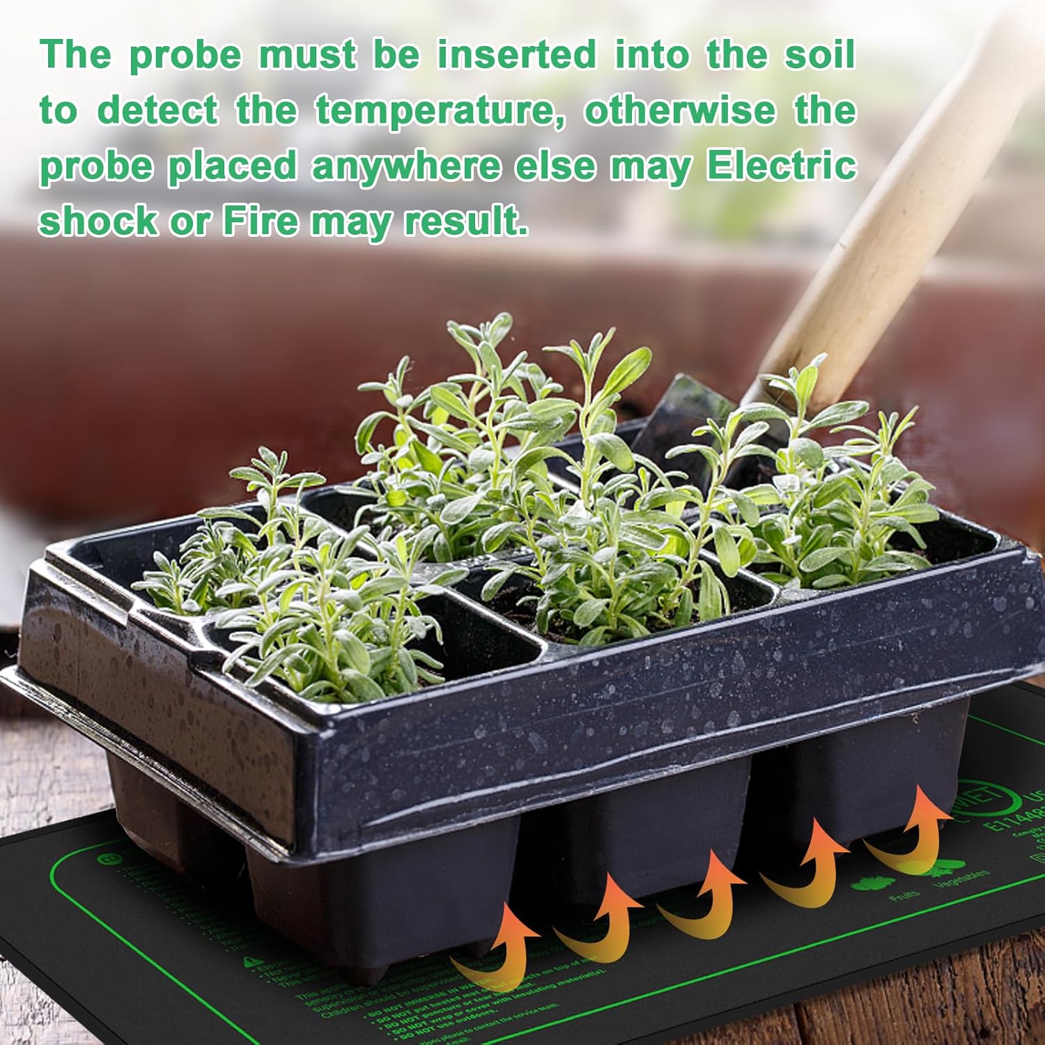 Alfombrilla térmica de plántulas con termostato digital, almohadilla térmica impermeable de 10 x 20.75 pulgadas para germinación hidropónica de