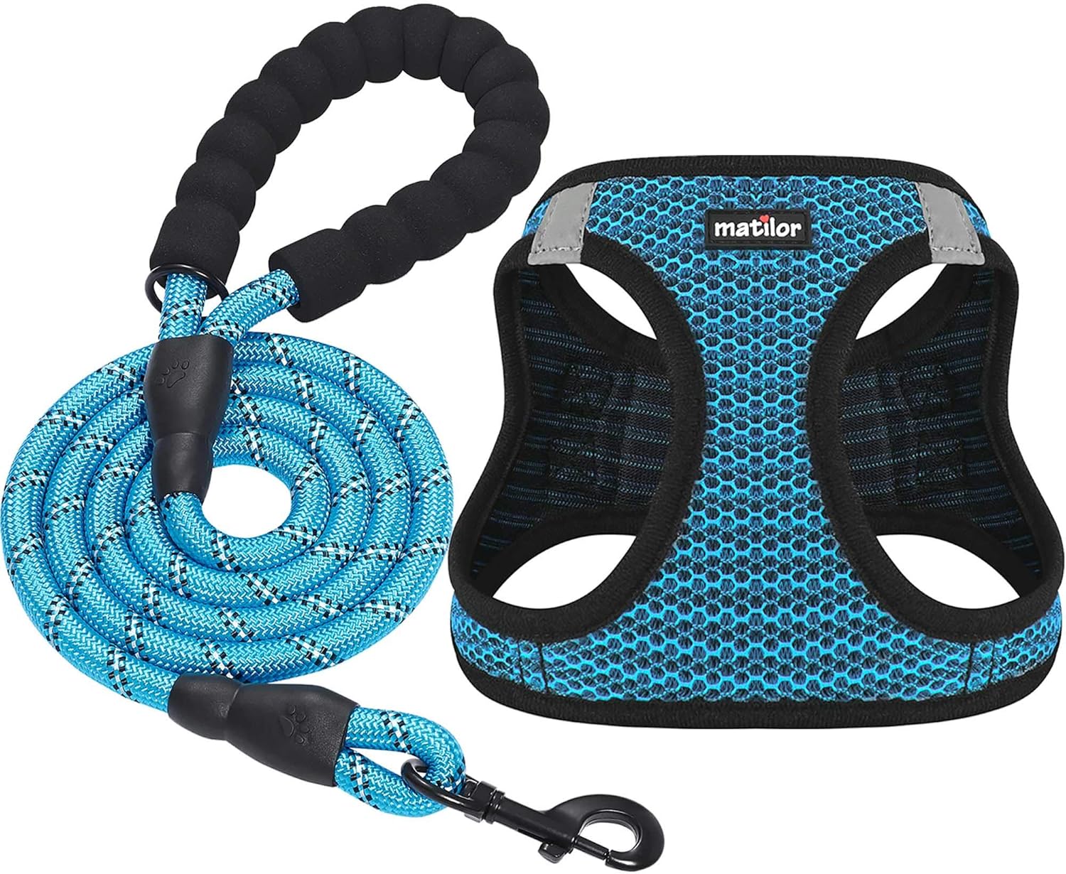 Arnés para perro, transpirable, diseño para meter por las patas, para cachorros y perros, o gatos pequeños o medianos, color azul