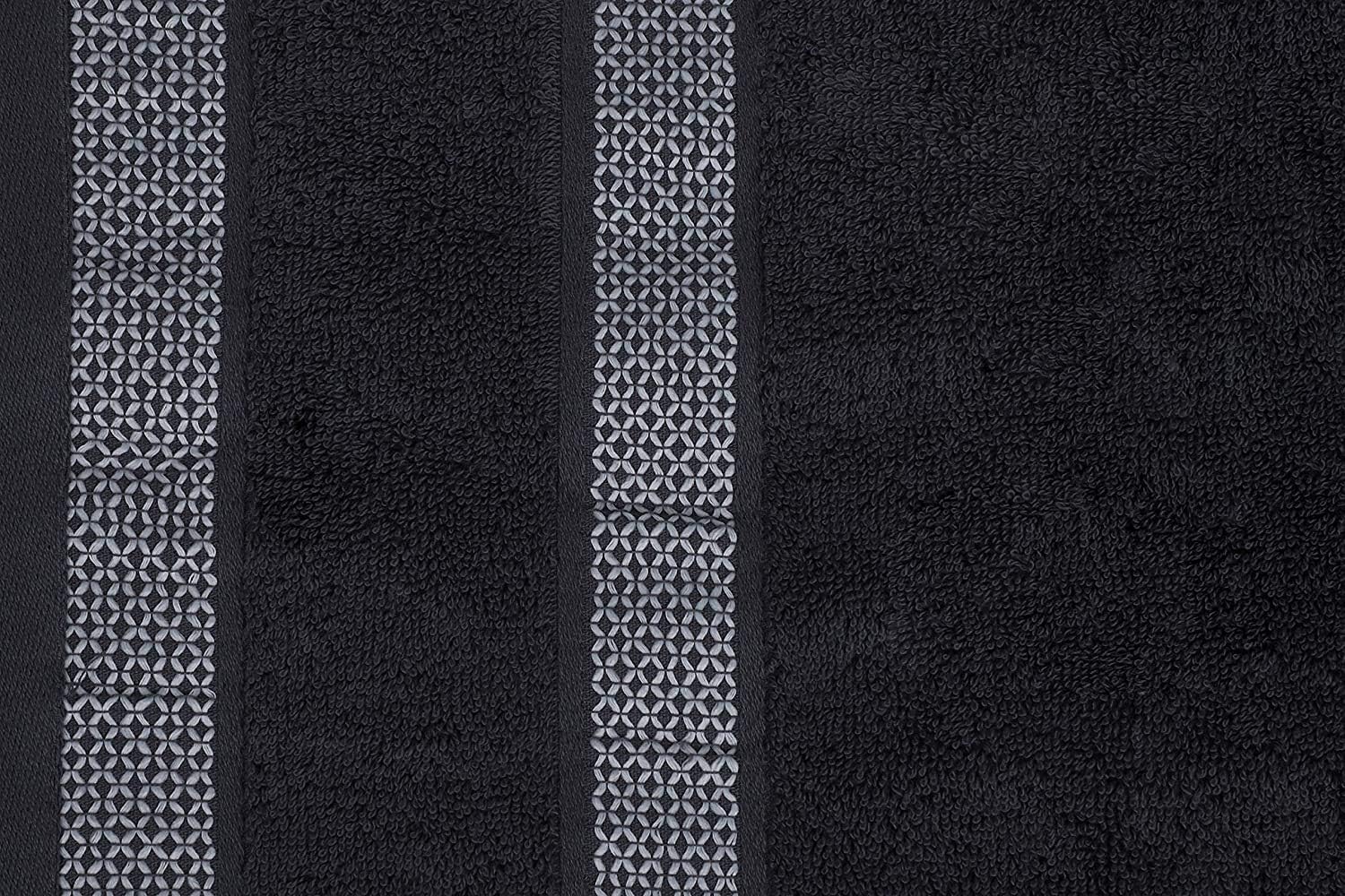 CASA COPENHAGEN Solitaire Mix – Juego de toallas de 6 piezas, color gris a rayas y negro, 21.16 ozm, 2 toallas de baño, 2 toallas de mano, 2 toallas
