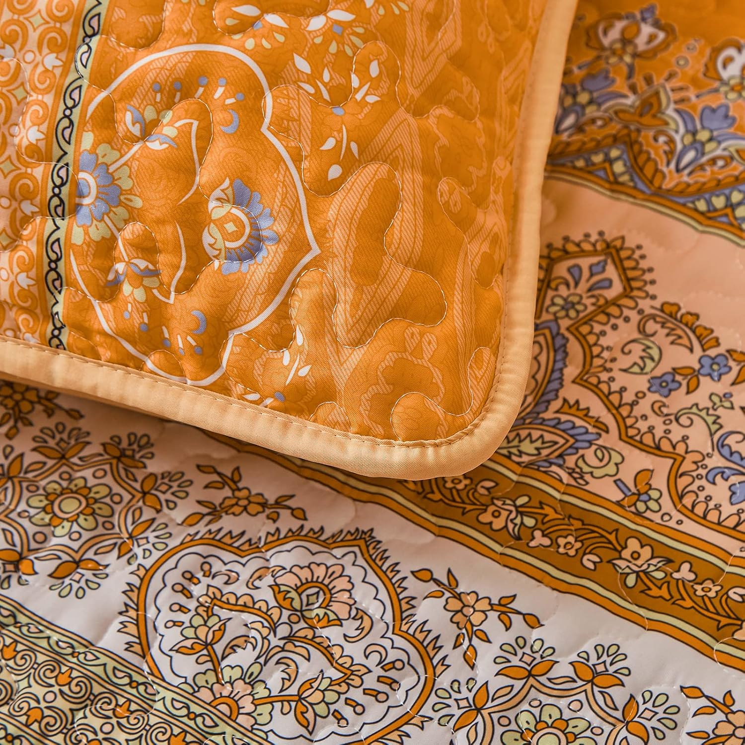 Juego de edredón bohemio tamaño Queen, colcha con estampado de rayas bohemias para todas las estaciones, juego de ropa de cama de microfibra ligera