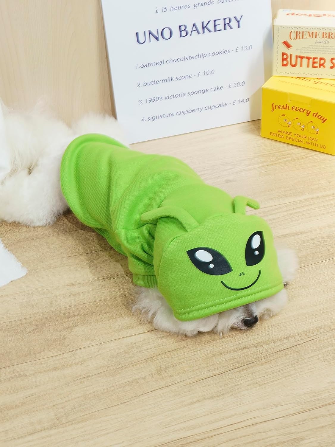 QWINEE Sudadera con capucha para perro de alienígena, abrigo cálido para cachorros, sudadera para Navidad, Halloween, disfraz de perro, ropa de