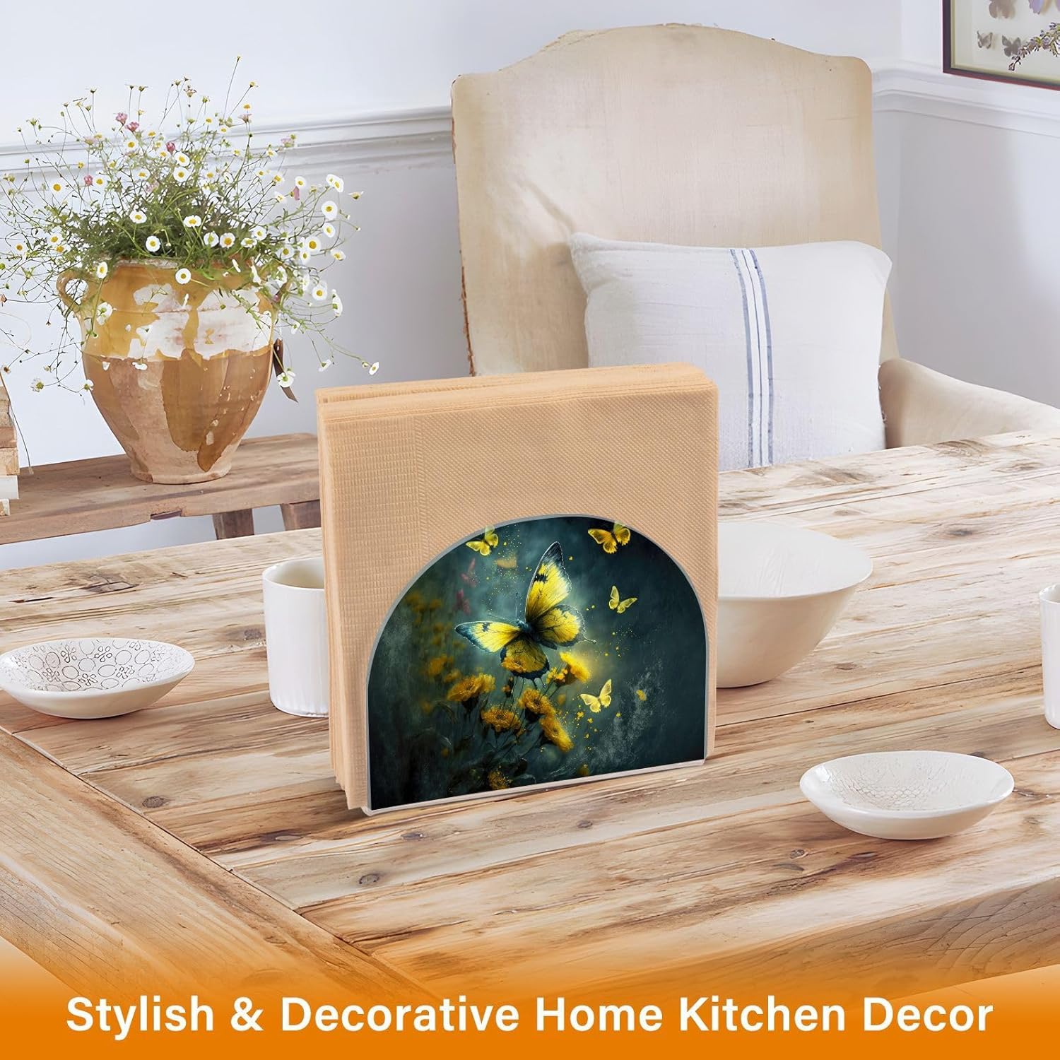 Acrylic Napkin Holder – PaperTowel Holder in Clear – Modern Decorative Guest Napkin Holder for Home Kitchen Dining Party Tables Restaurant