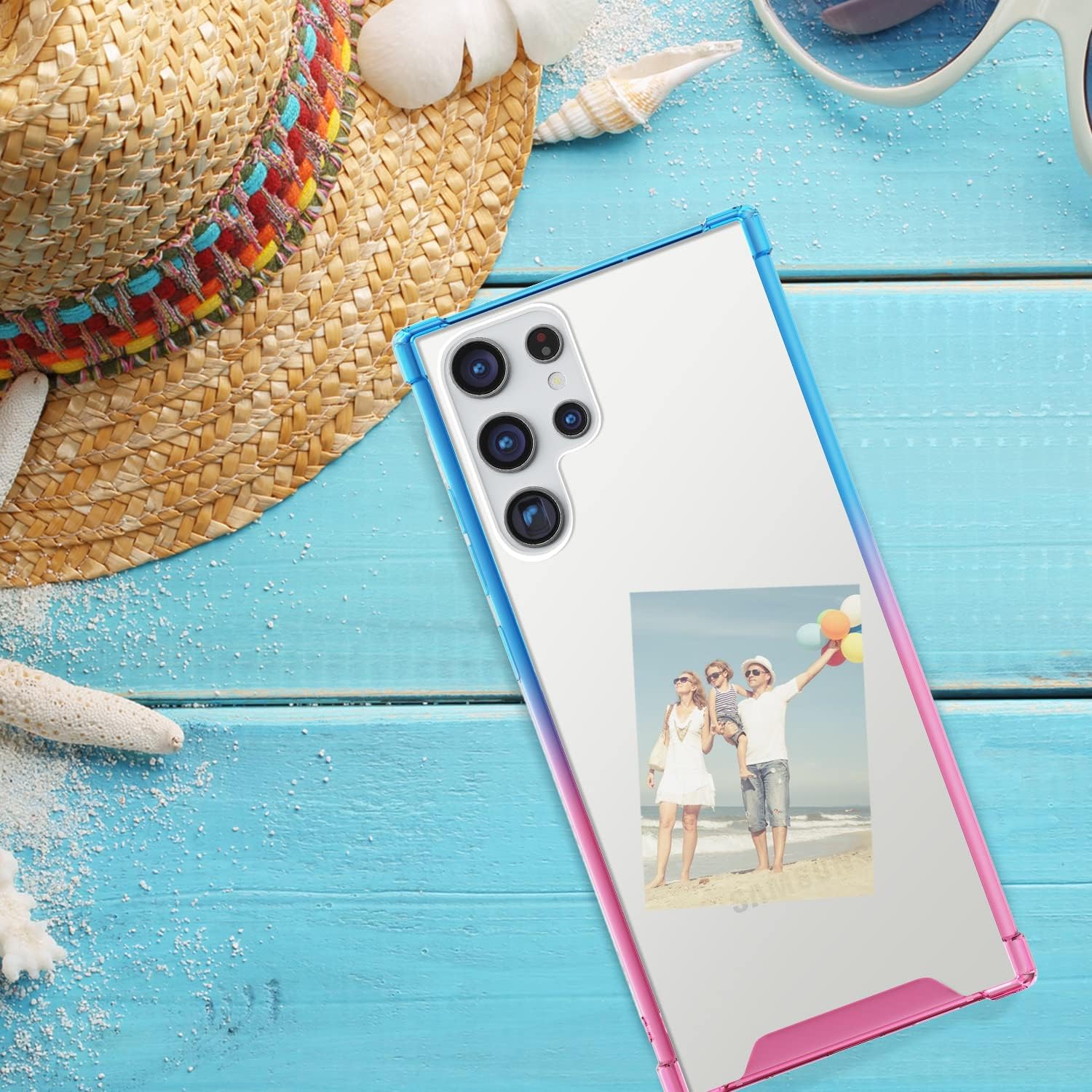 SALAWAT Funda para Galaxy S22 Ultra, funda transparente para Galaxy S22 Ultra, bonita funda delgada con degradado, funda protectora de TPU