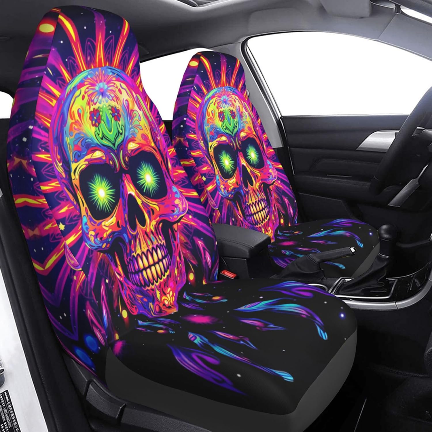 Juego de 2 fundas protectoras de asiento para automóvil, con diseños de playa, atardecer y palmeras, accesorios interiores, protectores,