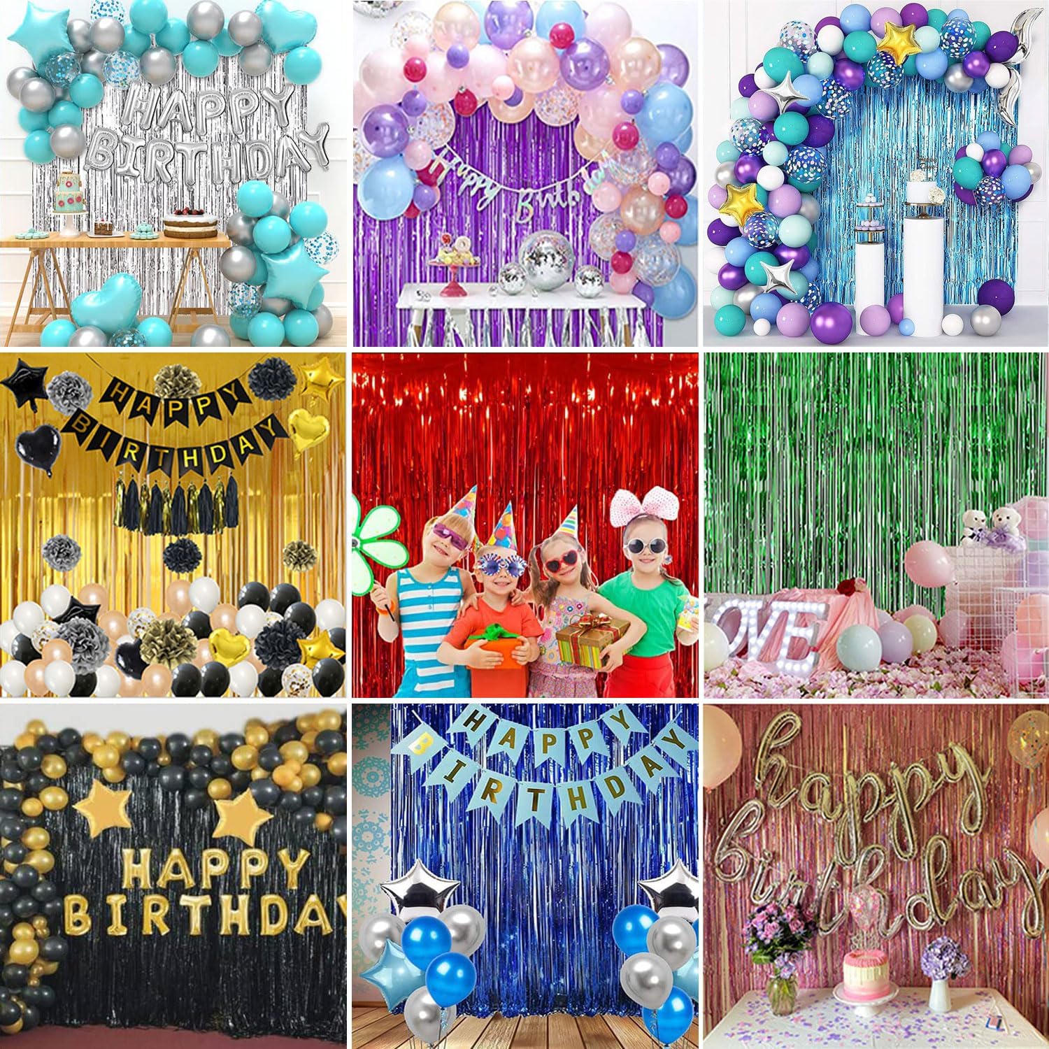 Paquete de 2 cortinas de flecos de papel de oropel rosa de 3.3 x 8.2 pies, cortinas de flecos de papel de oropel rosa para bodas, fiestas de