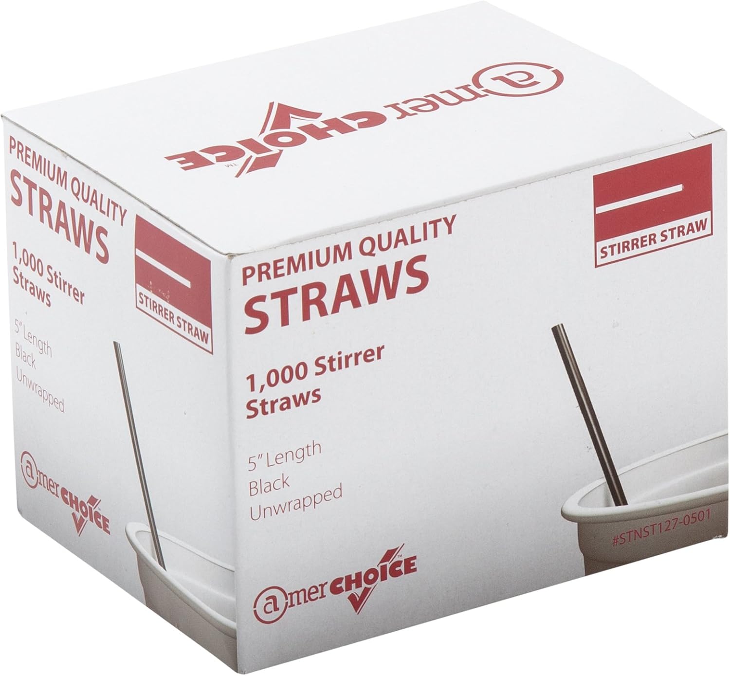 AmerCare Pajaagitador negro de 5 pulgadas, caja de 10,000