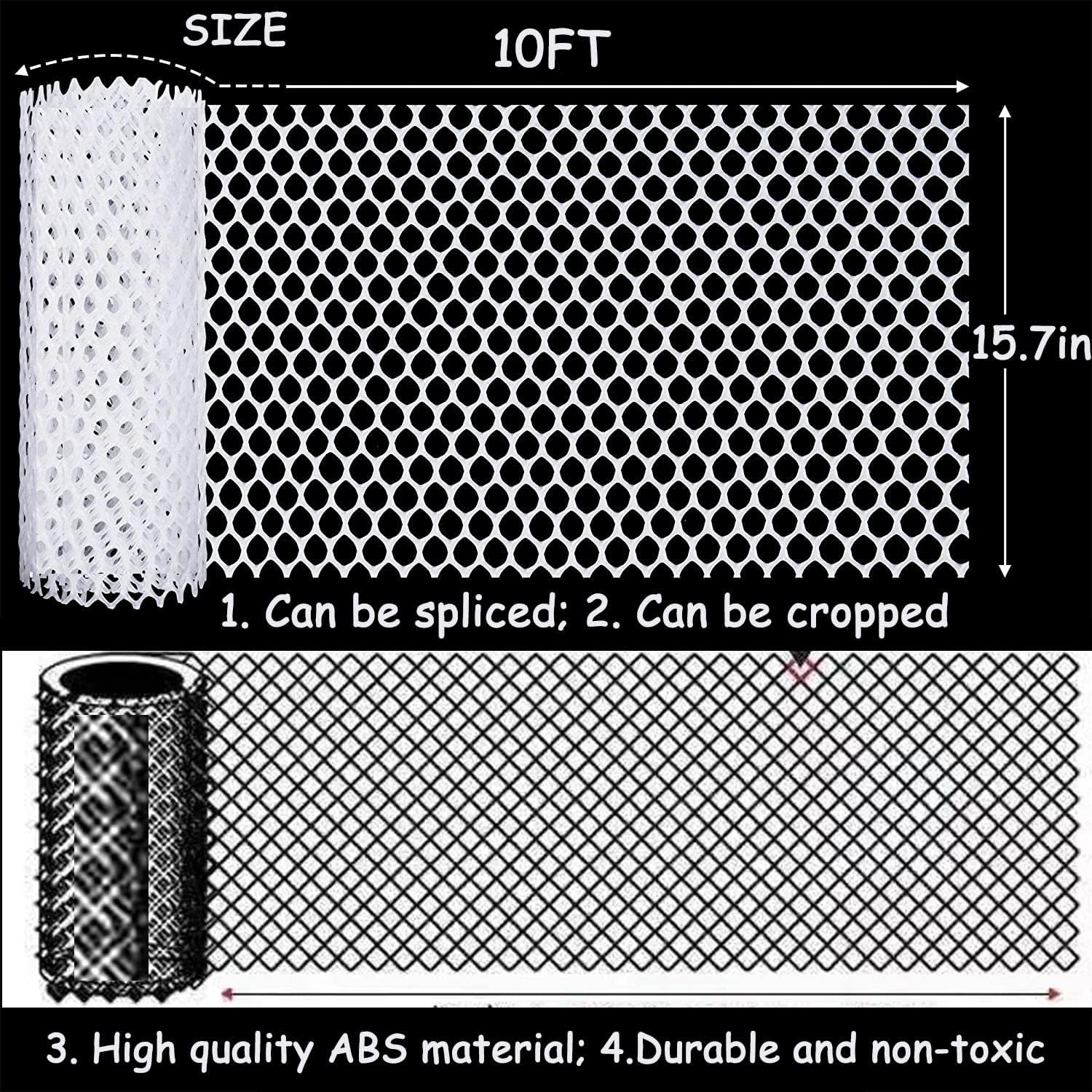 Malla de alambre de plástico blanco de 15.7 pulgadas x 10 pies, malla hexagonal de plástico para pollo, valla de malla de plástico mejorada para