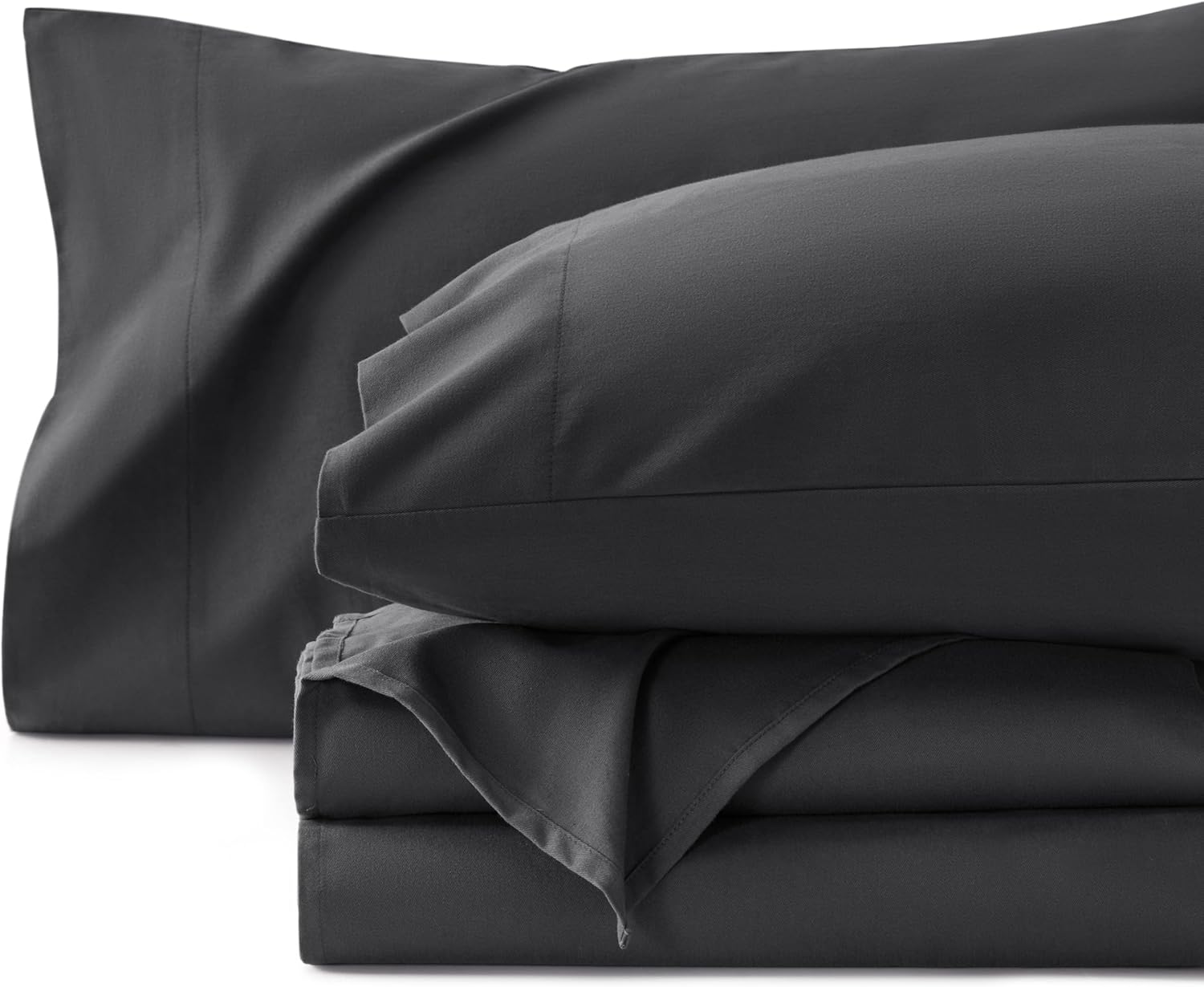 Bedsure Sábanas de franela cepillada tamaño King, sábanas 100% algodón para cama tamaño King, sábanas extra suaves, color gris carbón, sábanas