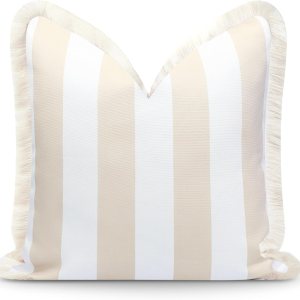 Hofdeco Premium Funda de almohada otoñal para patio interior y exterior, 20 x 20 pulgadas, repelente al agua para patio trasero, sofá, flecos de Hofdeco Premium Funda de almohada otoñal para patio interior y exterior, 20 x 20 pulgadas, repelente al agua para patio trasero, sofá, flecos de