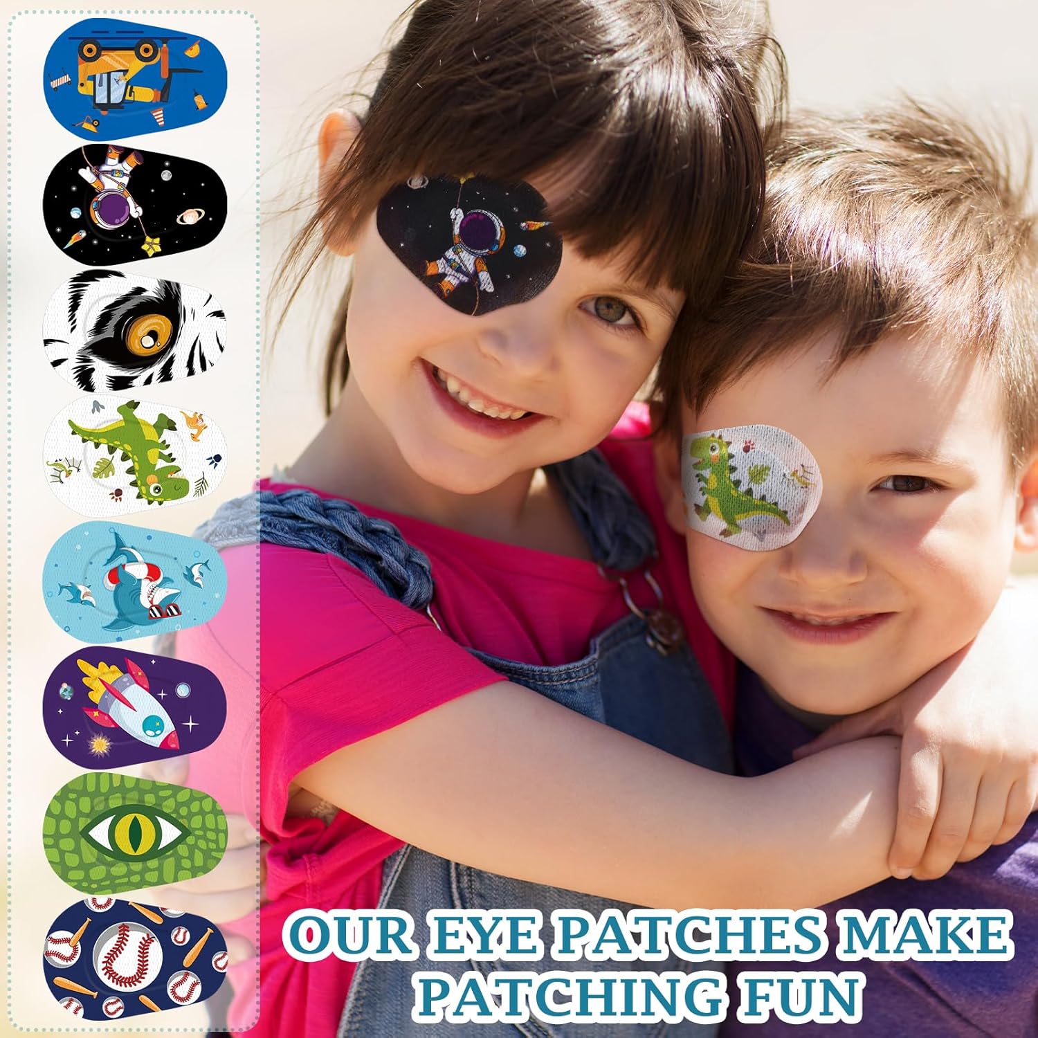 Siifert 80 parches adhesivos para los ojos para niños, sin látex, bonitos vendajes adhesivos para ambliopía, almohadilla desechable para los ojos,