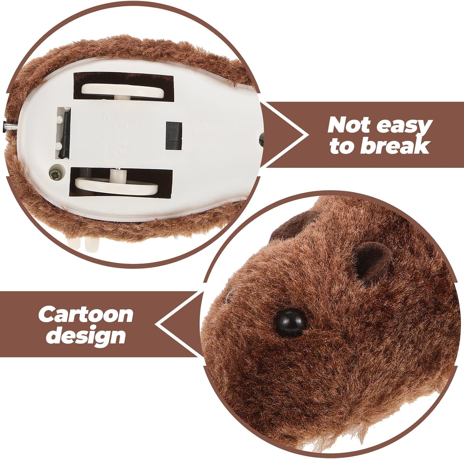 USHOBE 1 Uds. Juguetes de Halloween para correr, ratones de peluche, ratones, juguete de ratones enrollados, juguetes de ratas de viento, mini rata