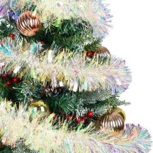 DearHouse Guirnalda de Navidad de oropel blanco de 40 pies, serpentinas metálicas, decoración de árbol de Navidad, suministros de fiesta de Navidad, DearHouse Guirnalda de Navidad de oropel blanco de 40 pies, serpentinas metálicas, decoración de árbol de Navidad, suministros de fiesta de Navidad,