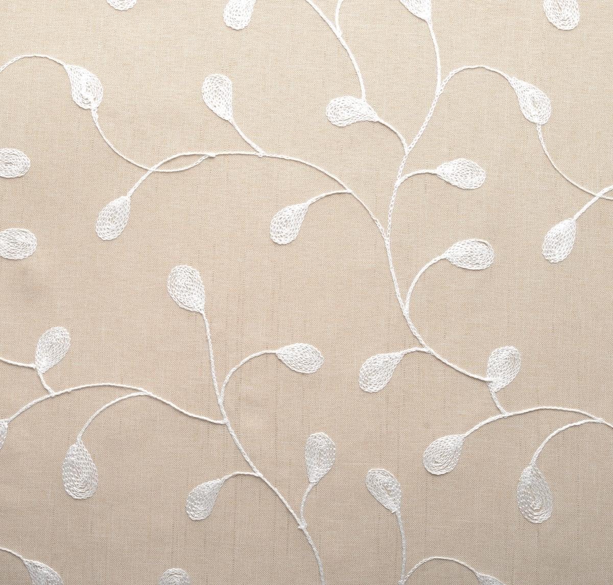Miuco – Cortinas con ojales de lino sintético, semitransparentes, bordadas con flores, para sala de estar