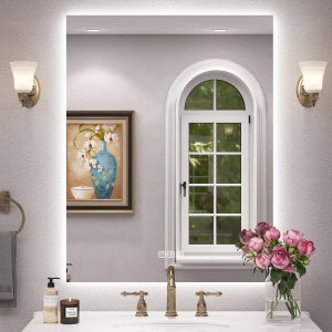 Benime Espejo de baño LED de 20 x 28 pulgadas, espejo de tocador de baño retroiluminado, espejo de tocador de baño retroiluminado para pared, Benime Espejo de baño LED de 20 x 28 pulgadas, espejo de tocador de baño retroiluminado, espejo de tocador de baño retroiluminado para pared,