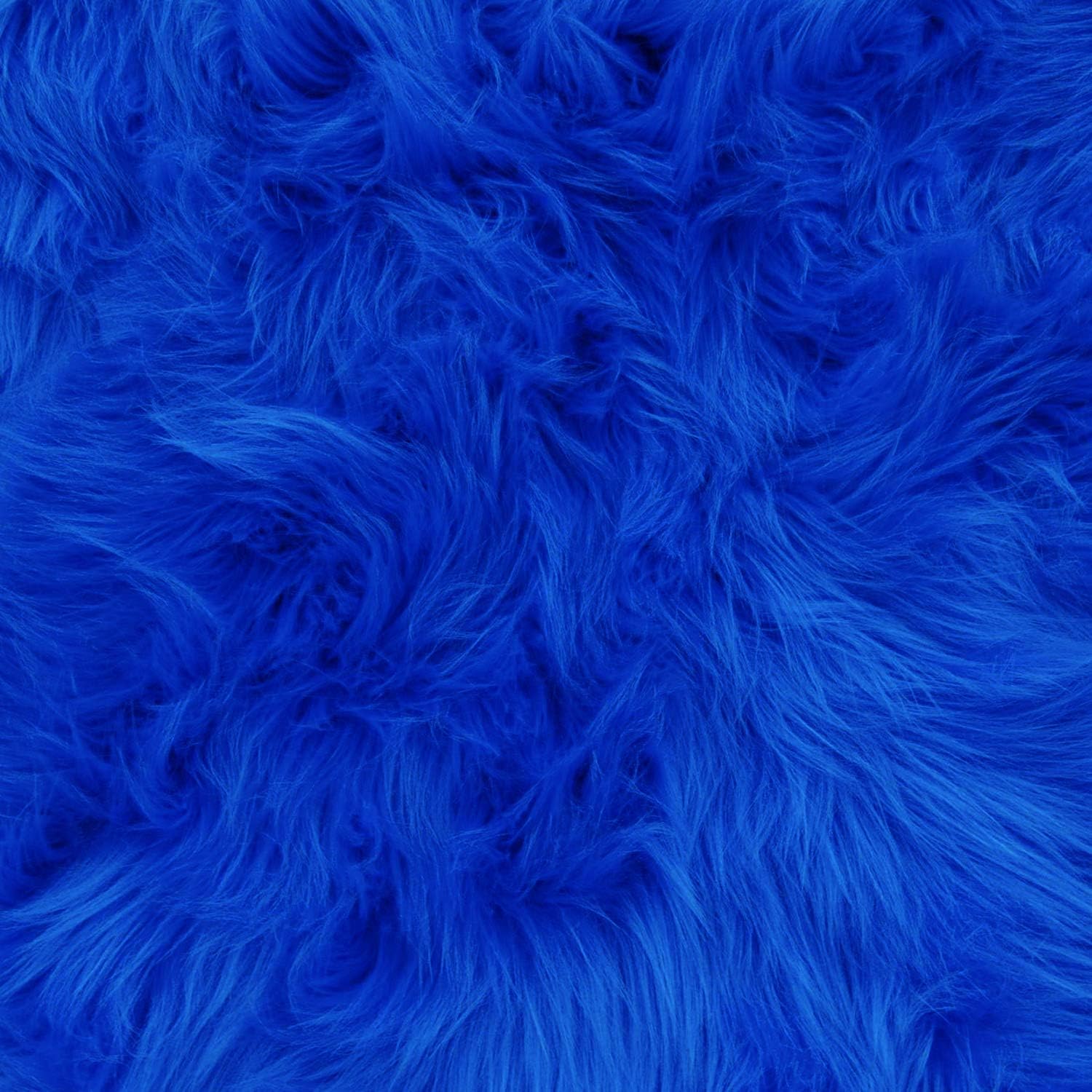 The Yard – Pelo sintético sintético de pelo largo, pelo largo, para coser, cosplay, disfraz, decoraciones, 60 pulgadas de ancho (azul real, pelo