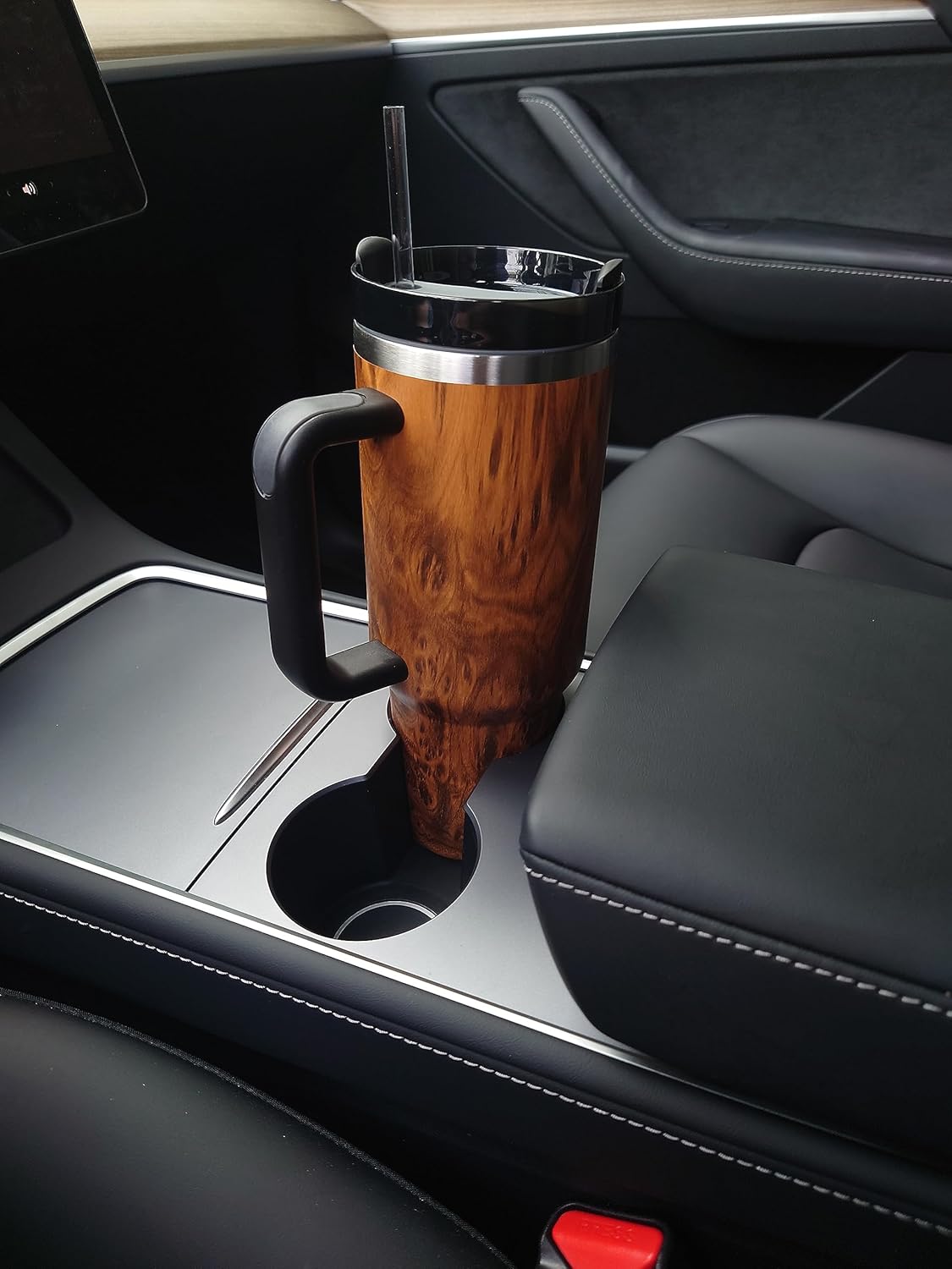 Vaso aislado al vacío de acero inoxidable de 40 onzas con tapa y popote para agua, té helado o café, batido y más (grano, 40 onzas)