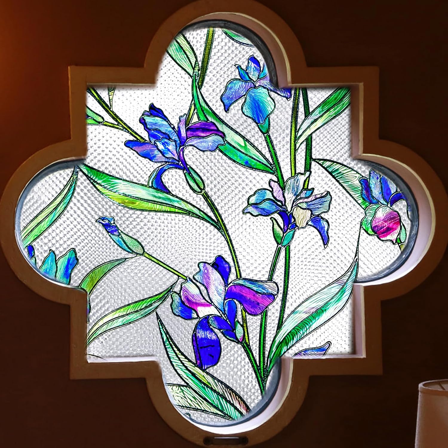 Coavas Película de vidrieras para ventana Película decorativa 3D estéreo de privacidad para ventana, no adhesiva, película de adherencia estática