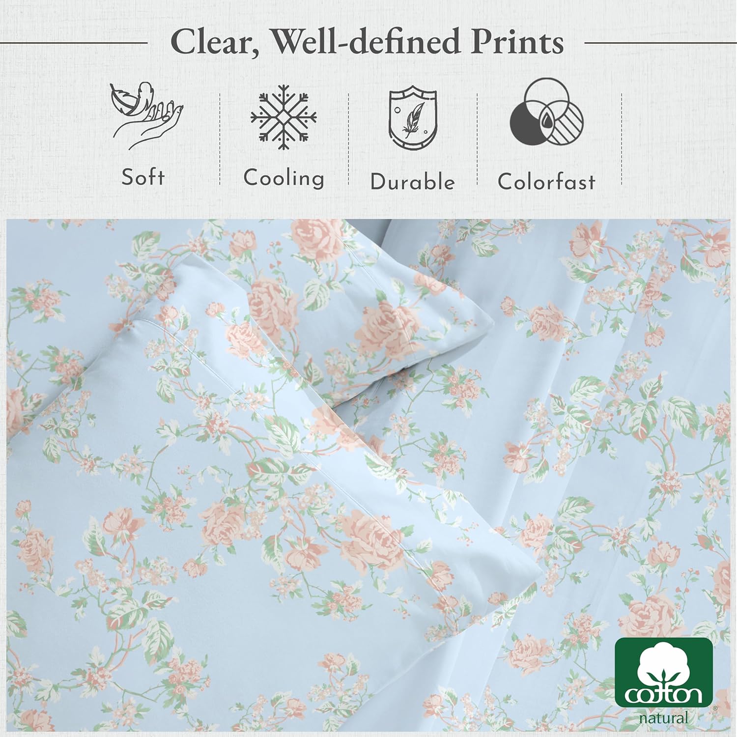 California Design Den – Algodón puro cepillado, fibras largas