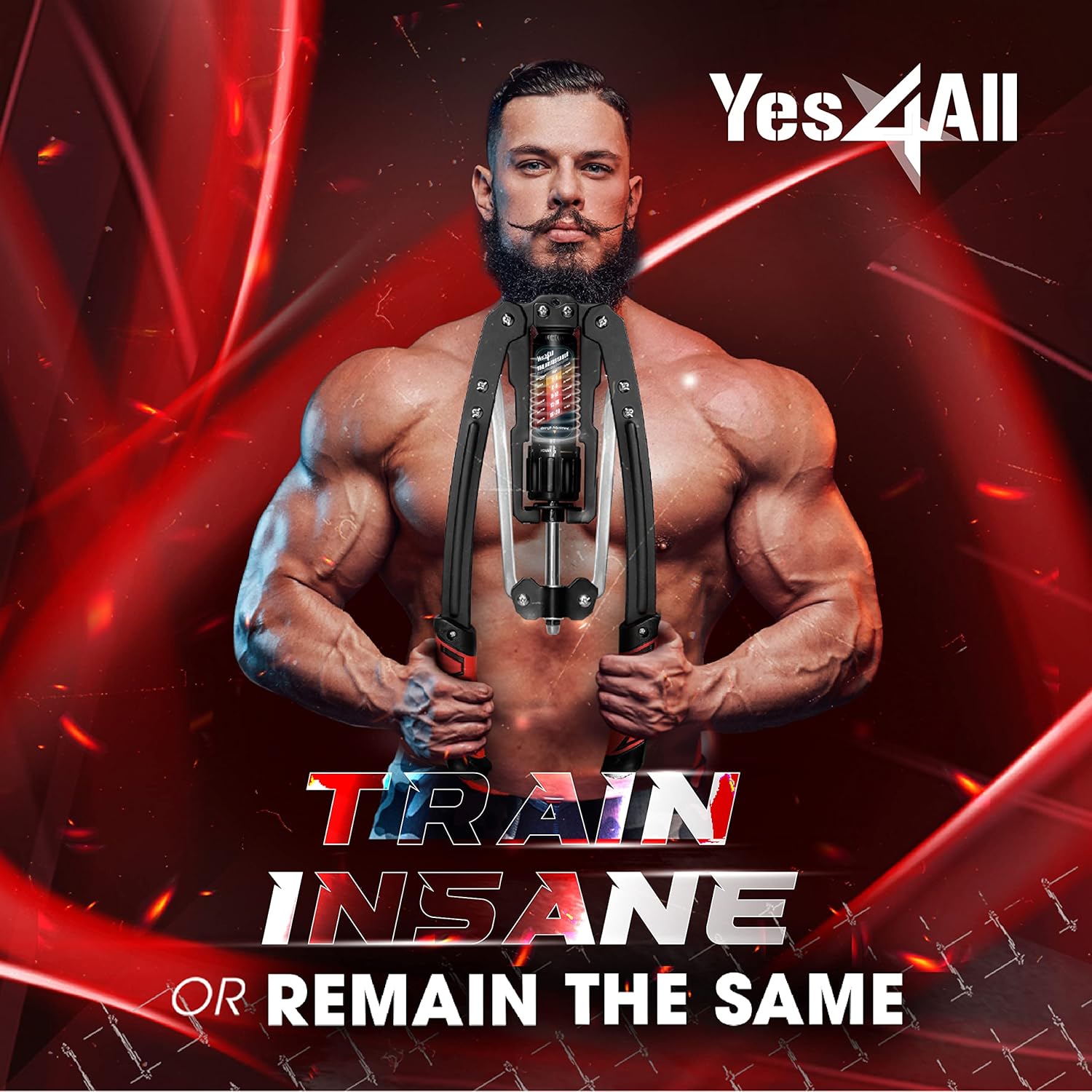 Yes4All Twister – Ejercitador de brazo ajustable de 22 a 440 libras de potencia hidráulica para hombres, expansor de pecho en casa, entrenamiento de