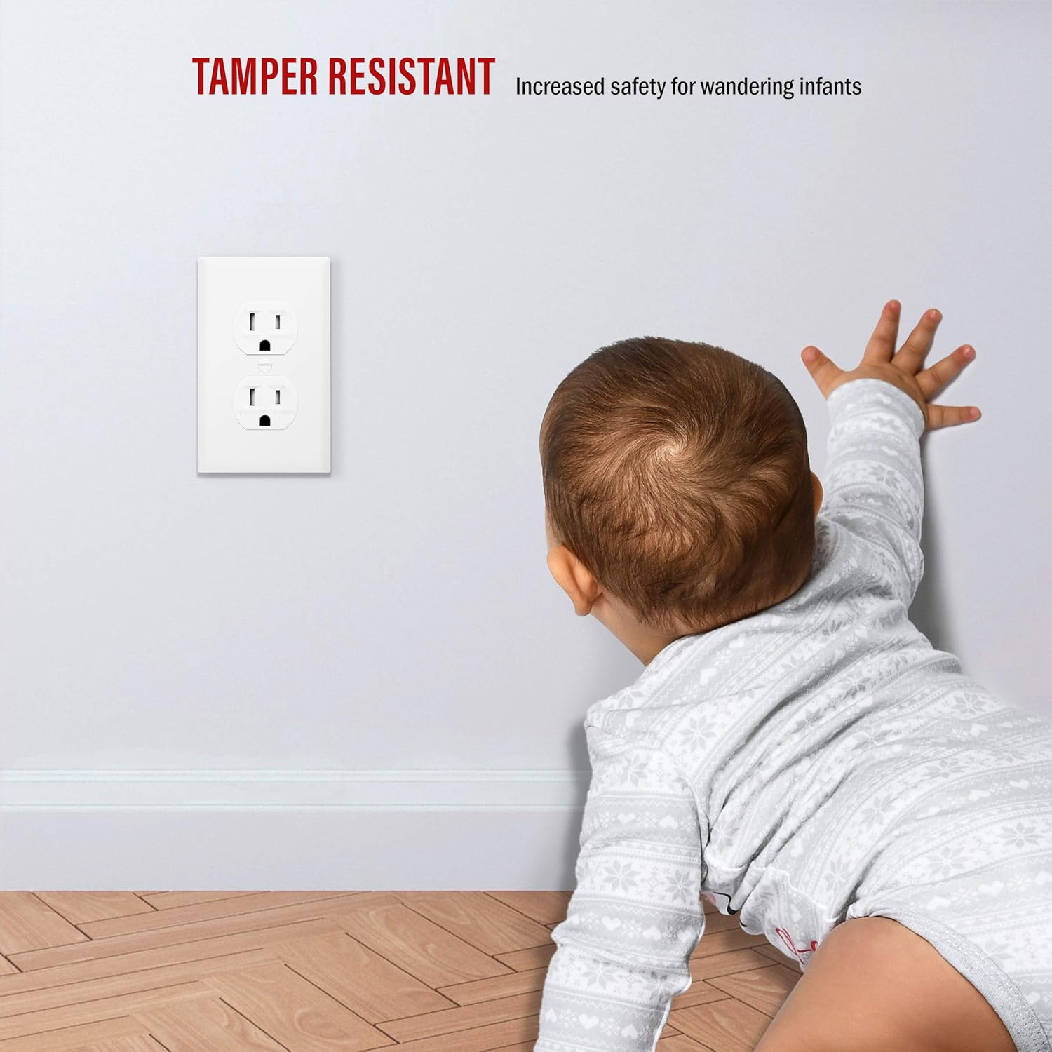Enerlites 61580-TR-WWP-10PCS – Paquete de tomas de corriente dúplex y placas de pared, receptáculo eléctrico resistente a manipulaciones, 15 A 125V,