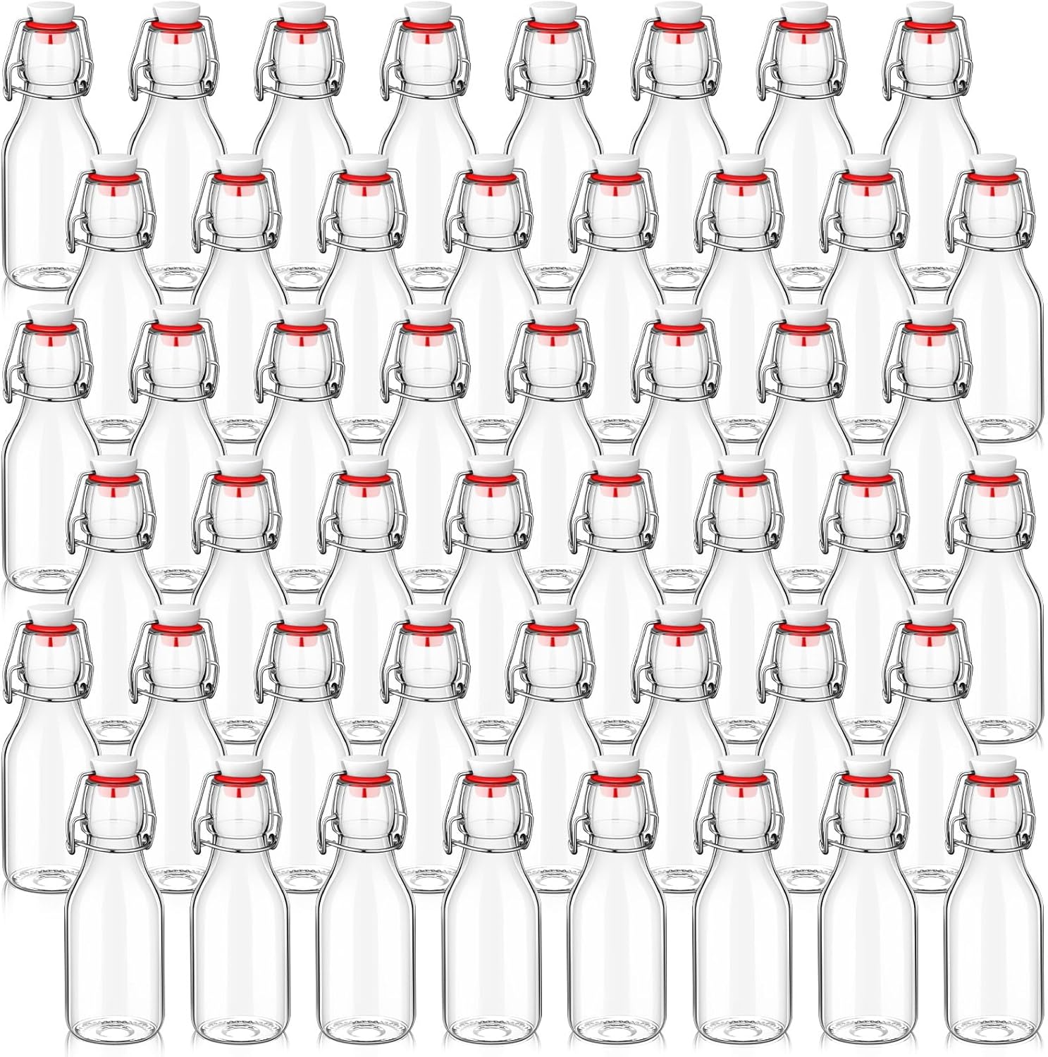 EBOOT Botellas de vidrio con tapa abatible con tapas, botellas de cerveza, botellas de vidrio transparente con parte superior oscilante, botellas de