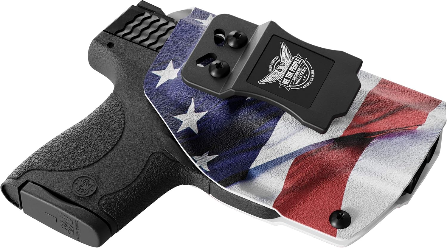 We The People Holsters – Bandera americana – Transporte oculto en la cintura interior – Funda Kydex IWB – Conduccióninclinaciónretención ajustable