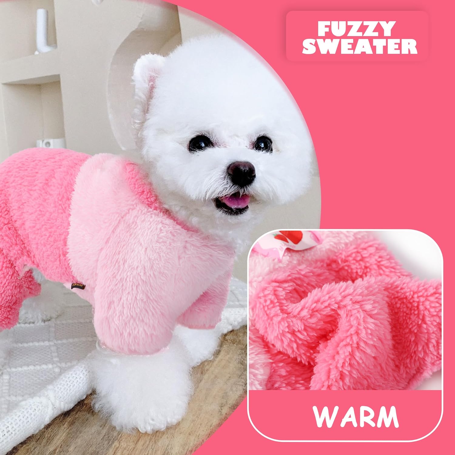 Ropa de invierno para perros pequeños, suéteres lindos para otoño e invierno, suéter cálido de chihuahua, pijama suave para perros, suéter para