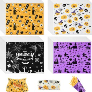 PLULON 200 hojas de papel encerado de Halloween para alimentos, papel de envoltura de sándwich, envolturas de picnic, forro de calabaza, fantasma, PLULON 200 hojas de papel encerado de Halloween para alimentos, papel de envoltura de sándwich, envolturas de picnic, forro de calabaza, fantasma,