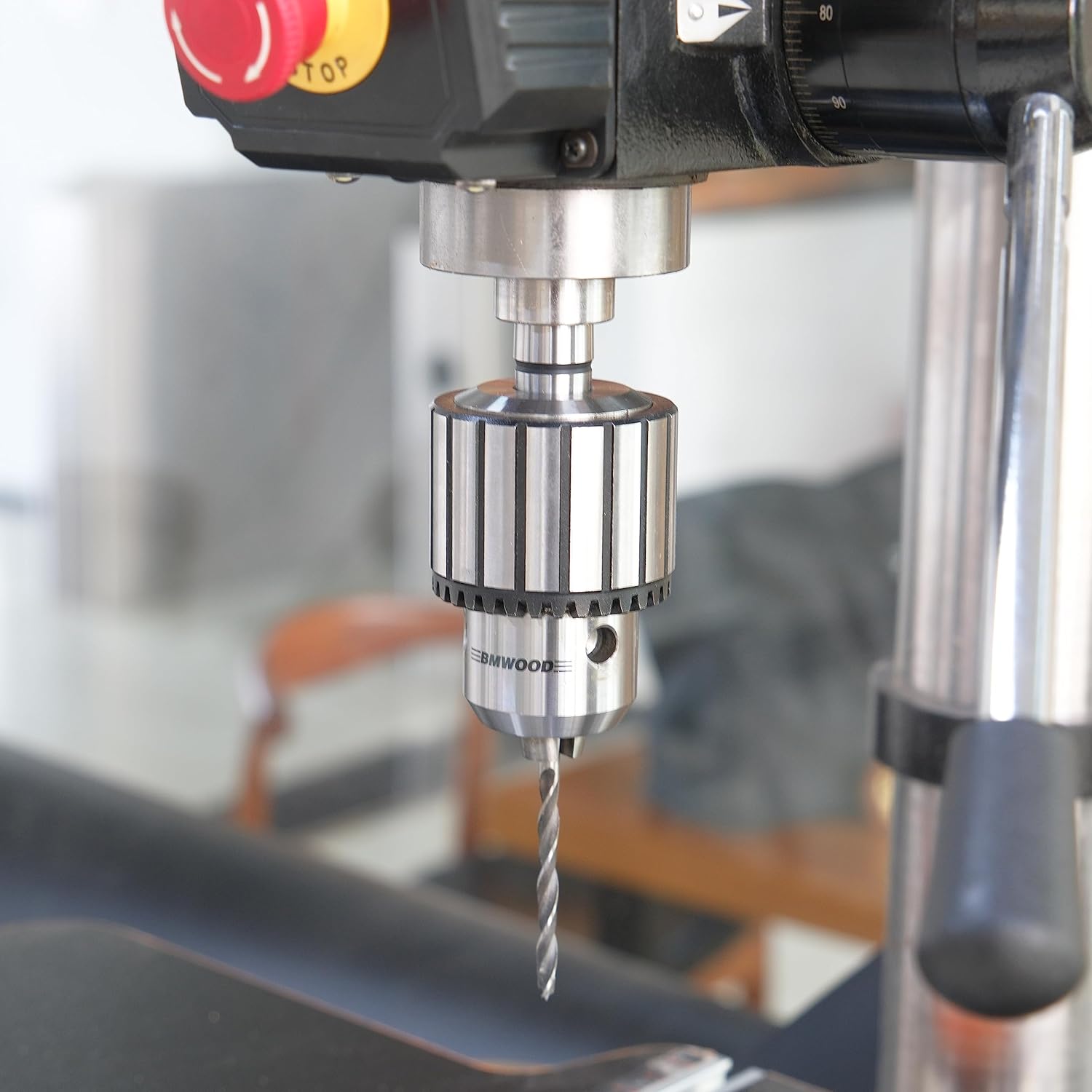 Portabrocas súper resistente de 58″ con vástago MT2 y llave de mandril para taladros Woodlathe y pilar