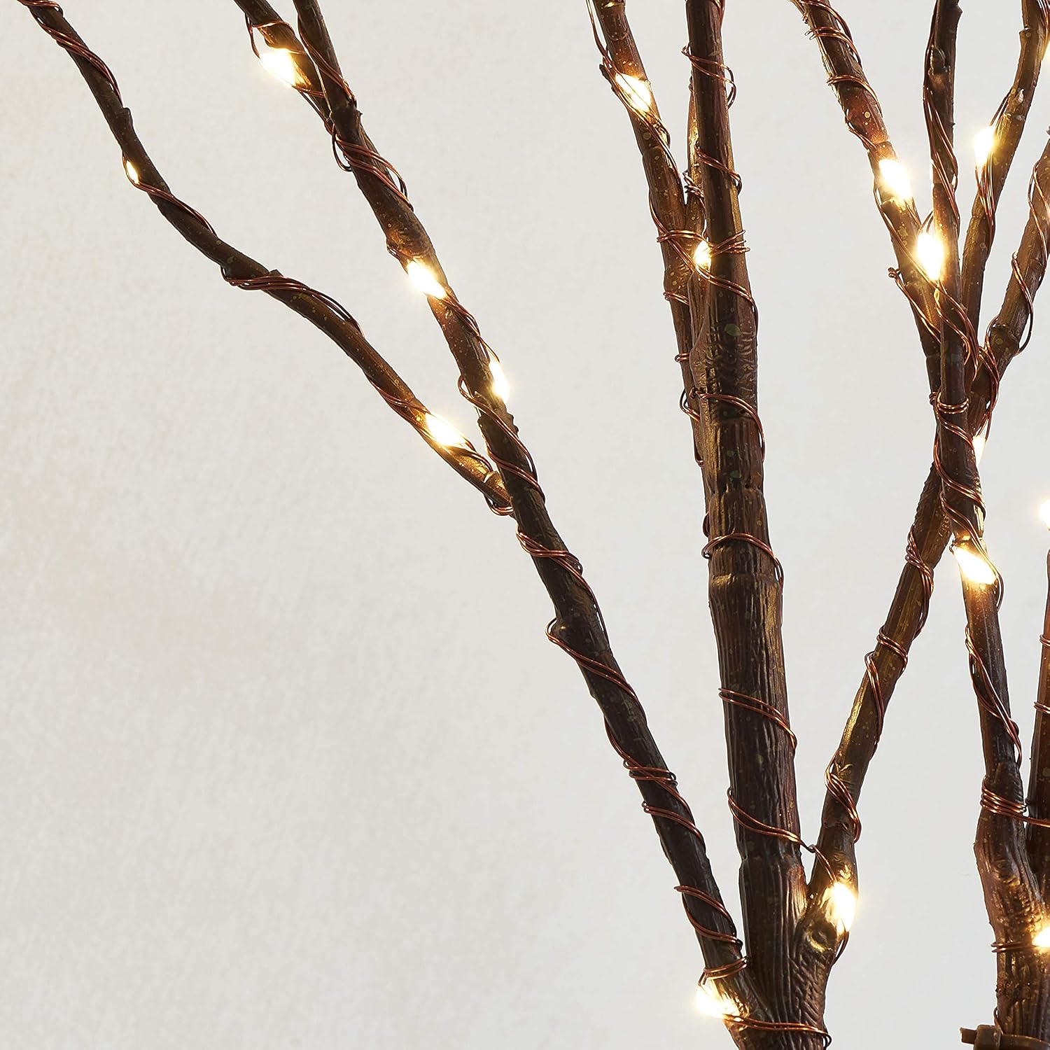 LITBLOOM Ramas de sauce marrón iluminadas de 32 pulgadas, 150 LED enchufables con temporizador y luces de rama de árbol de atenuación con luces