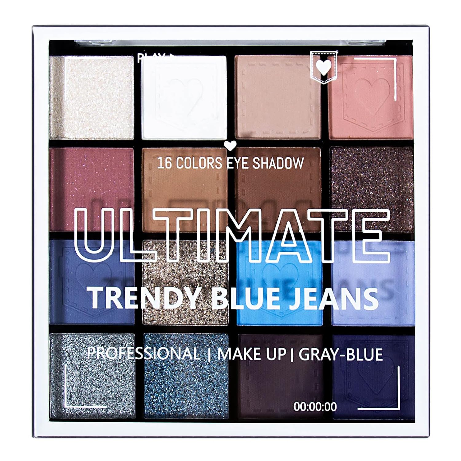 YBUETE Paleta de sombra de ojos de 16 colores  Sombra de ojos mate y brillante, sombra de ojos de alta pigmentación impermeable de larga duración,