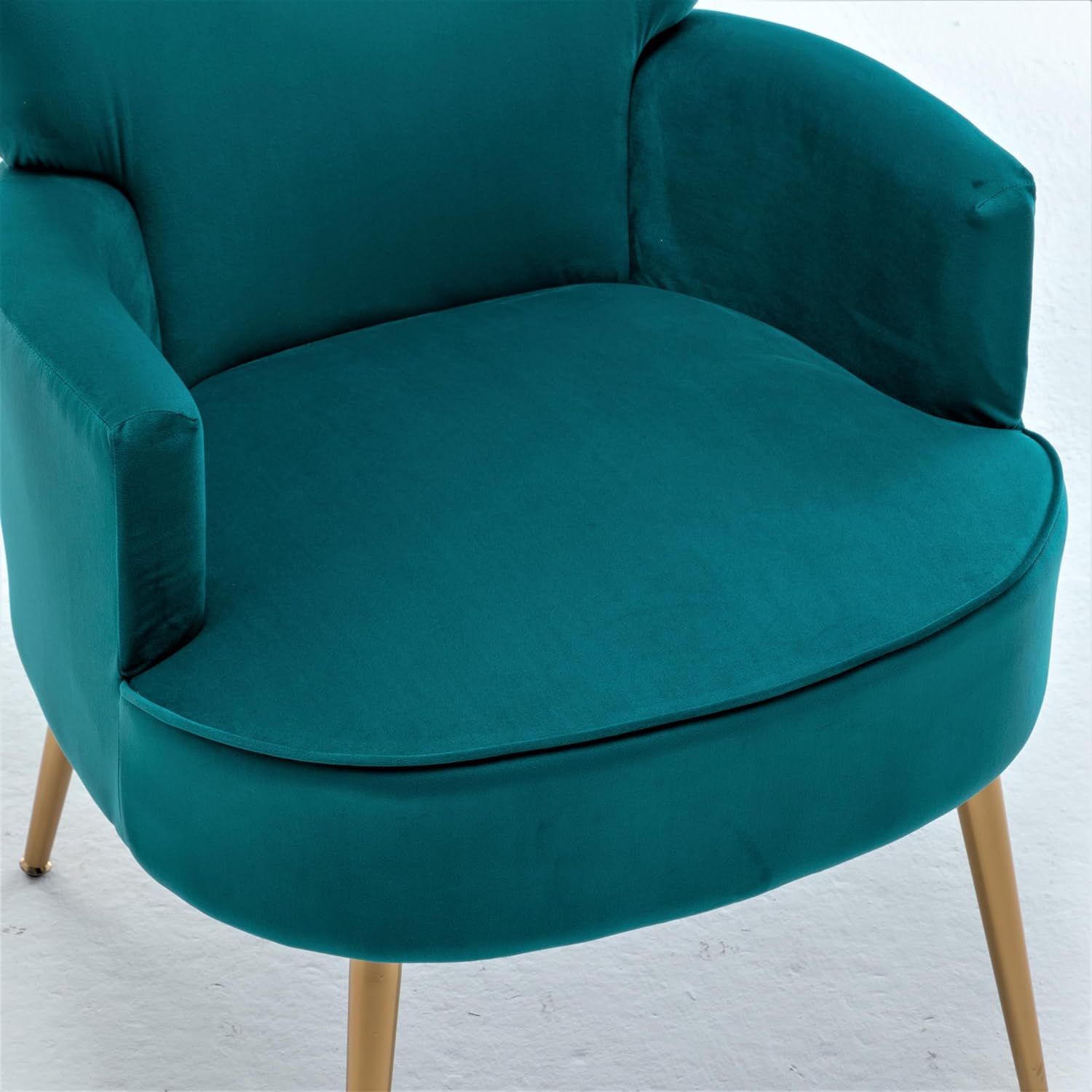 Silla decorativa de terciopelo con patas de metal dorado, sillón tapizado para espacios pequeños a medianos, sala de estar moderna, dormitorio,