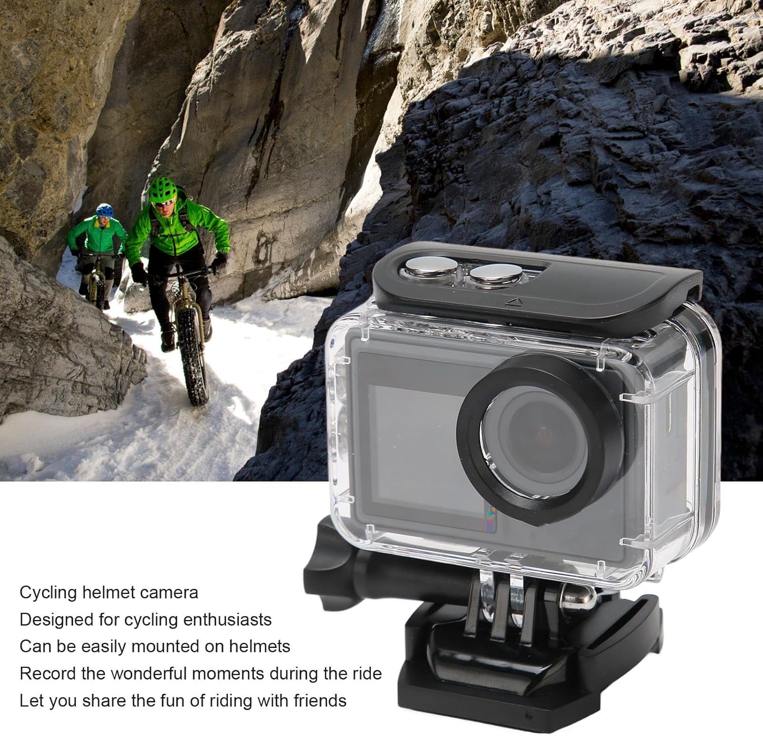 Cámara de acción 4K 30fps WiFi Cámara de acción con pantalla doble, cámara deportiva impermeable subacuática de 98 pies con control remoto y