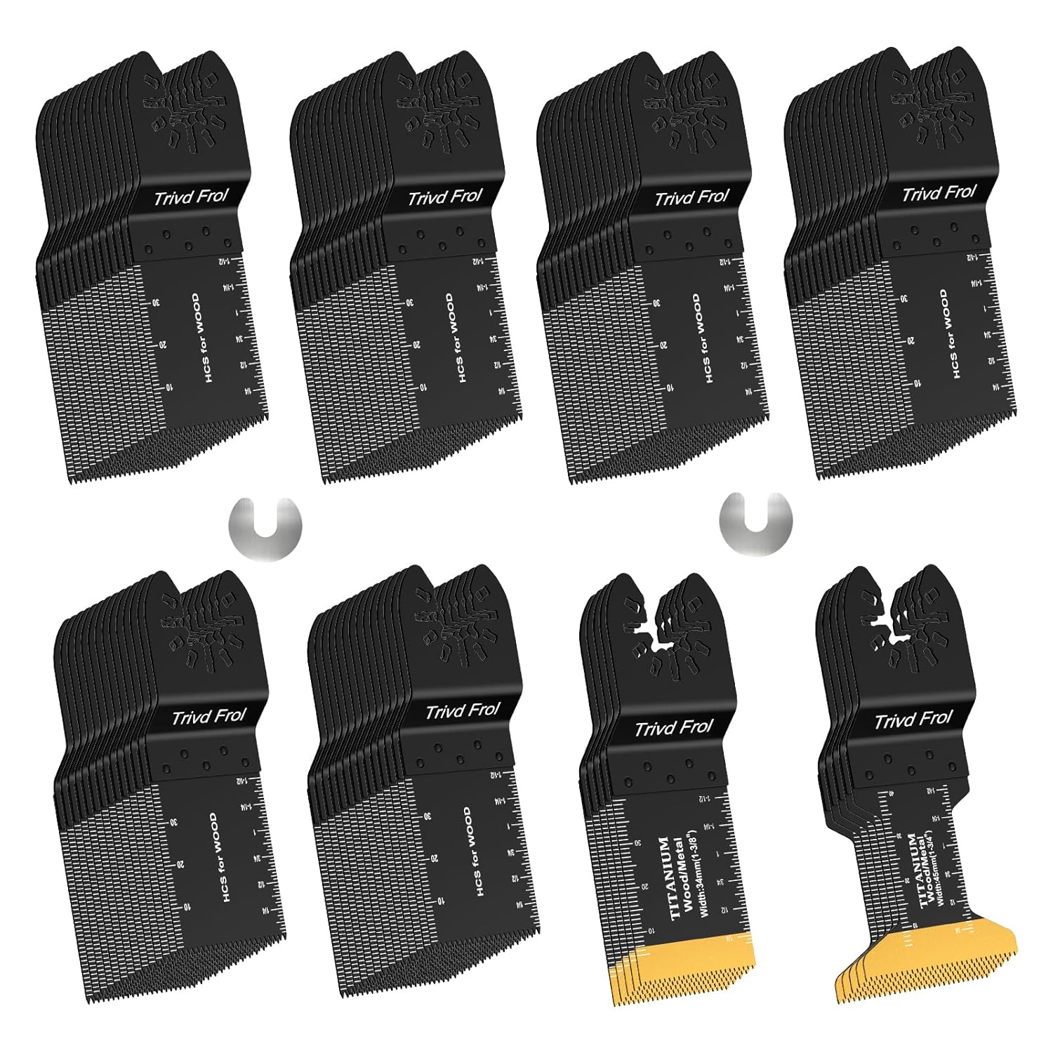 100 hojas de sierra oscilantes, cuchillas multiherramienta universales profesionales de titanio para madera y plásticos, metal, kits de cuchillas