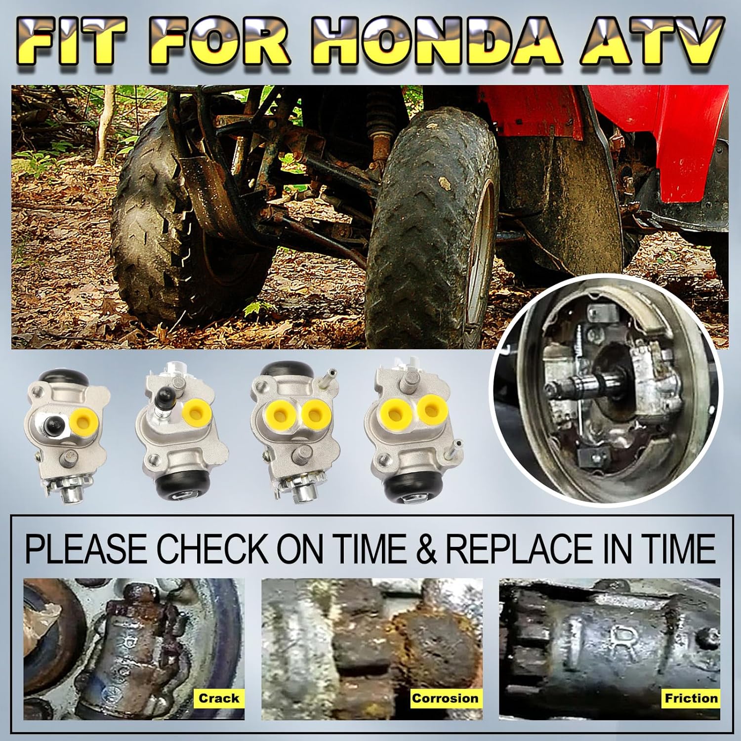 45310-HC5-006 Cilindros de rueda de freno delantero aptos para Honda TRX300 Fourtrax 300 1988 1990-2000 (solo para FW Editon), apto para TRX350