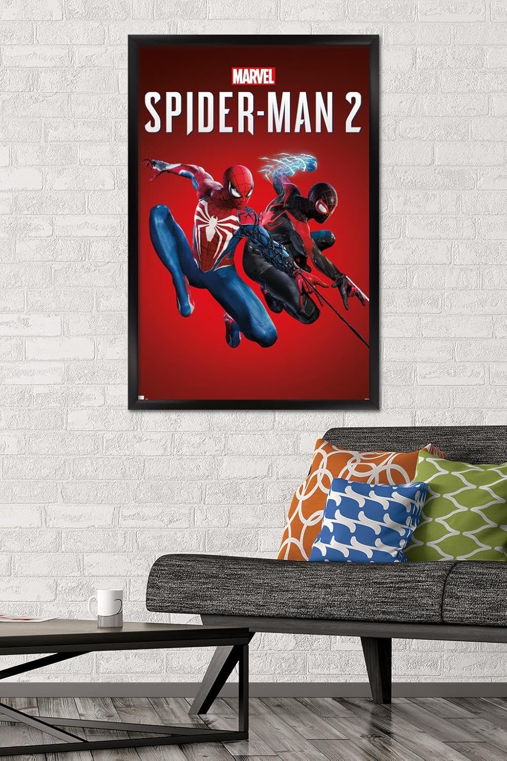 Trends International Marvel’s Spider-Man 2 – Póster de pared de arte clave, 22.37 x 34.00 pulgadas, versión enmarcada en negro