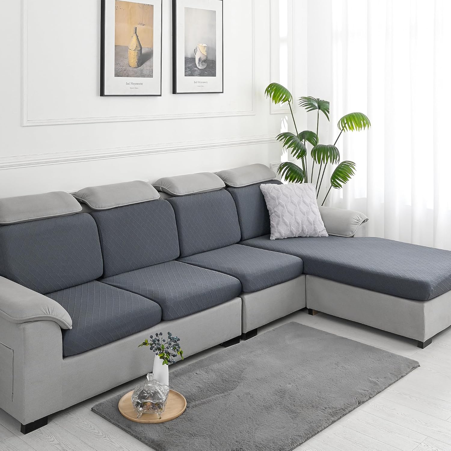 Fundas de cojín 100% impermeables para sofá, funda de repuesto para asiento de sofá, fundas de cojín elásticas jacquard con textura para sofá y sofá