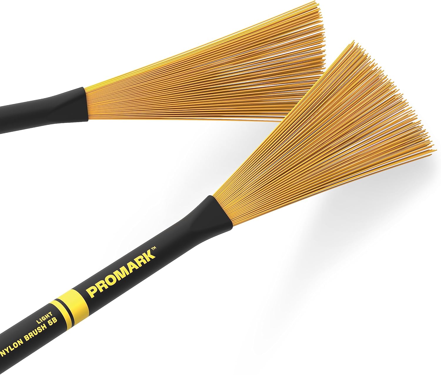 ProMark Cepillo de nylon ligero 5B – Amarillo – Cepillo de Jazz – Cepillo de alambre para tambores – Cepillo de nylon para tambor