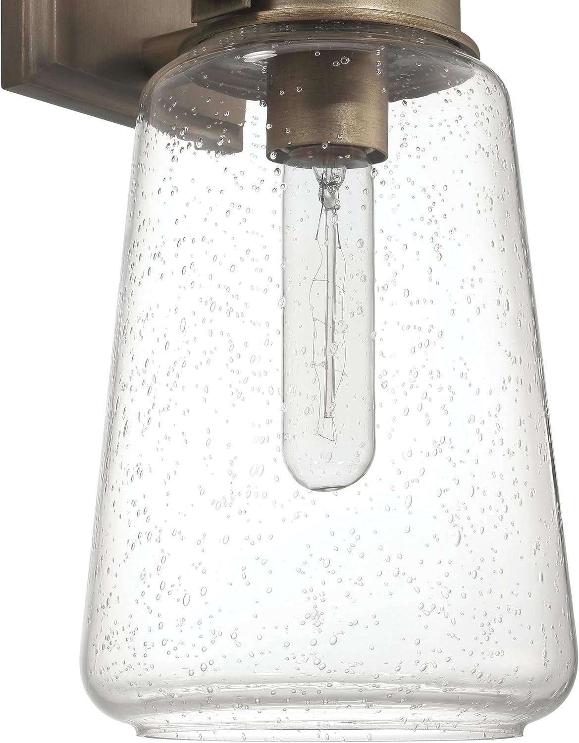 Robert Stevenson Lighting Gage – Lámpara industrial de vidrio y metal para exteriores, color oro toscano