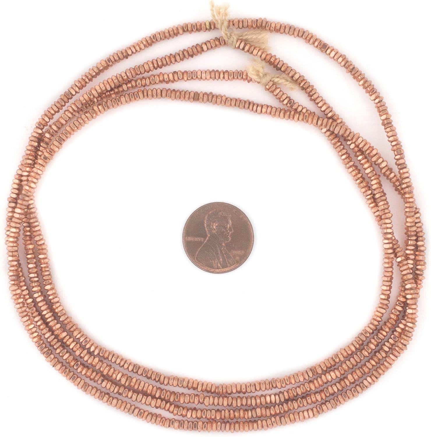 TheBeadChest Cuentas Heishi cuadradas facetadas de cobre (0.118 in)