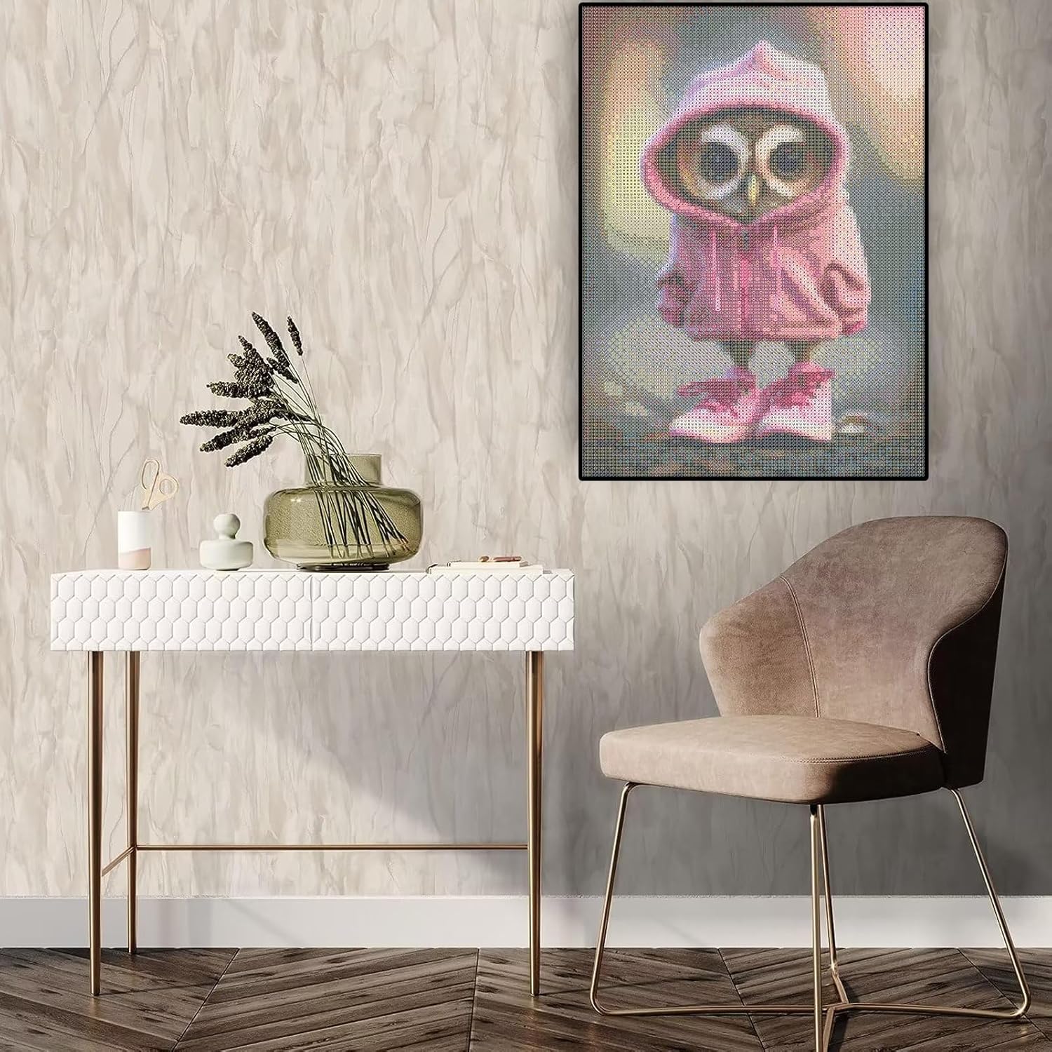 CoHraeu OWL – Kits de pintura de diamantes para adultos, kit de arte de diamante 5D de búho, pintura de diamante de taladro completo, arte y